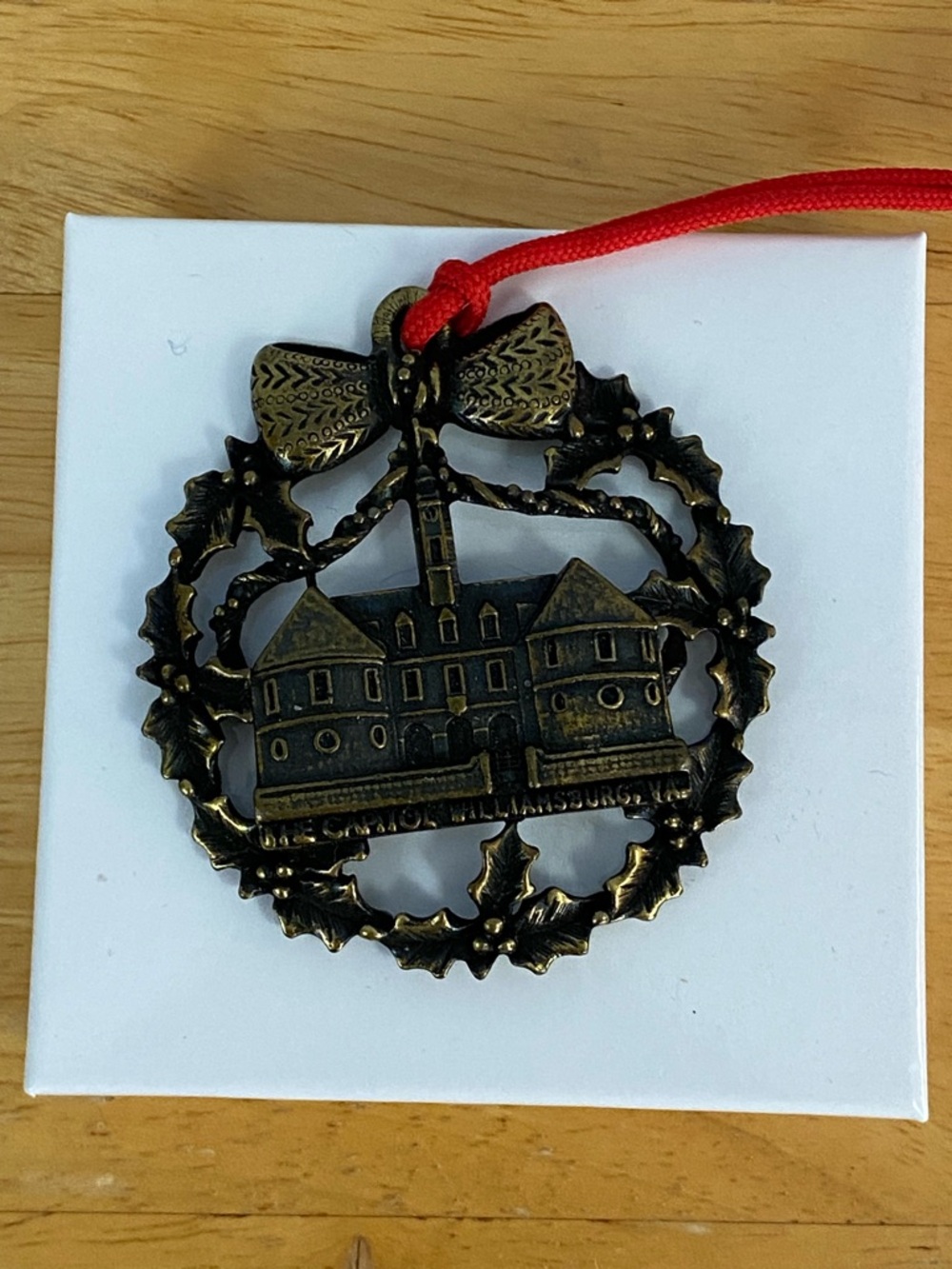 The Capitol Williamsburg, VA Holiday Ornament with Red Cord